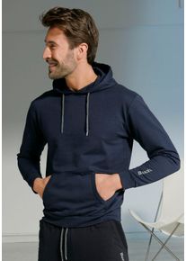 Herren Hoodie, BENCH. LOUNGEWEAR, Gr. 44, blau, Sweatware, Obermaterial: 60% Baumwolle, 40% Polyester, unifarben, Basic, Sweatshirts, Langarm,