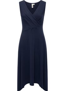Ragwear Damen Sommerkleid "Fidda", blau, Gr. M, Material: 48% Viskose, 47% Polyester, 5% Elasthan, Kleider, leichtes Jersey-Kleid mit Taillengürtel