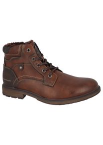 Tom Tailor Herren Winterboots, Gr. 43, braun, Lederimitat, Textil, casual, Schuhe, mit Logoschriftzügen, Weite G