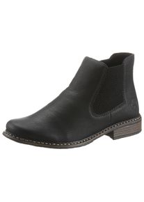 Rieker Damen Chelseaboots, Gr. 37, schwarz, Lederimitat, klassisch, Schuhe, Stiefelette, Boots, Blockabsatz, in klassischer Optik