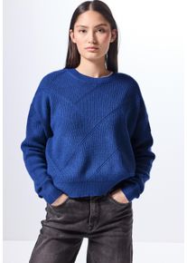 Damen Strickpullover, blau, casual, Gr. 44, STREET ONE STUDIO, gemustert, Stoff, 30% Polyester, 29% Polyacryl, 21% Viskose, 20% Nylon, Pullover, aus