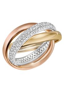 Firetti Damen Fingerring "Schmuck Geschenk Silber 925 Silberring Verschlungen", 60, Silber 925 (Sterlingsilber), 3,8mm, rosa, Silber 925