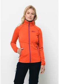 Jack Wolfskin Damen Fleecejacke "FORTBERG FZ W", orange, Gr. XS, OBERSTOFF 100% POLYESTER FUTTER 100% POLYESTER, Jacken