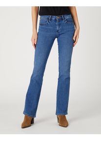 Wrangler Damen Bootcut-Jeans "WRA-W28B", blau, casual, Gr. 29, Denim/Jeans, Obermaterial: 80% Baumwolle, 18% Polyester, 2% Elasthan, Jeans