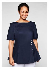 Damen Tunika "Große Größen", blau, feminin, Gr. 50, sheego by Joe Browns, unifarben, Obermaterial: 97% Baumwolle, 3% Elasthan, Tuniken, aus