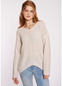 Haily's HAILY’S Damen Strickpullover "LS P VK Pi44pa", beige, feminin, Gr. XL, unifarben, Strick, Obermaterial: 94% Polyester, 3% Elasthan, 3% Nylon, Pullover
