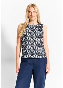 Cecil Damen Blusentop, weiß, casual, Gr. XXL, bedruckt, Web, 100% Baumwolle, Blusen, aus reiner Baumwolle