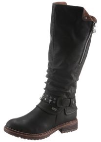 Rieker Damen Winterstiefel, Gr. 38, schwarz, Lederimitat, klassisch, Schuhe, Winterboots, Blockabsatz, mit TEX-Membran, Varioschaft