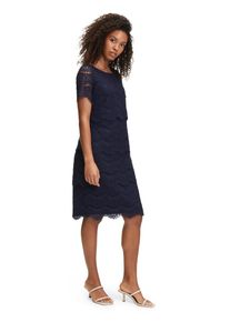 Vera Mont Damen Spitzenkleid "Vera Mont Spitzenkleid kurzarm", blau, feminin, Gr. 36, Spitze, Obermaterial: 36% Polyamid, 34% Baumwolle, 30% Viskose.
