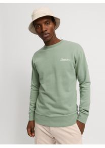 Jack & Jones JACK & JONES Herren Sweatshirt "JJBEAU SWEAT CREW NECK", grün, modisch, Gr. XS, unifarben, angeraute Sweatware, Obermaterial: 80% Baumwolle, 20%