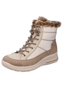 Rieker Damen Winterboots, Gr. 36, beige, Textil, Lederimitat, sportlich, Schuhe, mit wasserabweisender RiekerTEX-Membran