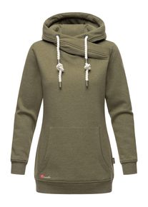 Marikoo Damen Kapuzenpullover "Izuyaa", grün, Gr. S, 60% Baumwolle, 40% Polyester, Pullover, langer warmer Kapuzenpullover