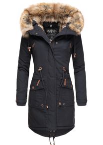 Navahoo Damen Wintermantel "Rosinchen", blau, casual, Gr. XS, Oberstoff: 100% Baumwolle, Futter: 100% Polyester, Wattierung: 100% Polyester,