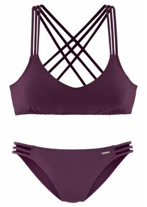 Bruno Banani Damen Bustier-Bikini, rot, Gr. 32, unifarben, Polyamid, Bikini-Sets, mit Zierbändern