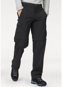 Polarino Herren Trekkinghose, schwarz, sportlich, Gr. 50, unifarben, Obermaterial: 92% Polyamid, 8% Elasthan, Hosen, Bein abzippbar