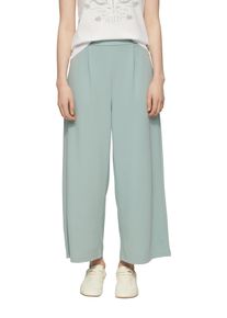 QS Damen Culottelind grün, casual, Gr. 44, Obermaterial: 95% Polyester, 5% Elasthan, Hosen, mit Knopf-Design am Bund