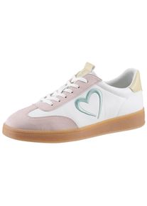 Damen Plateausneaker, MARCO TOZZI by GMK, Gr. 36, bunt, Lederimitat, Textil, unifarben mit Farbeinsätzen, Veloursleder, sportlich, Schuhe,
