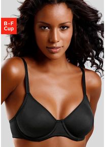 Lascana Damen T-Shirt-BH "perfect basic", Gr. 90, schwarz, Microtouch, Obermaterial: 82% Polyamid (TACTEL), 18% Elasthan (LYCRA), Basic, BHs, mit