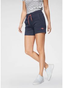 Kangaroos Damen Sweatshorts, blau, casual, Gr. 34, unifarben, Interlock, Obermaterial: 100% Baumwolle, Hosen, mit kontrastfarbener Kordel und kleinem