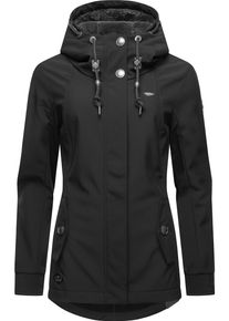 Ragwear Damen Softshelljacke "Monadde Softshell", schwarz, casual, Gr. S, Obermaterial: 97% Polyester, 3% Elasthan, Innenfutter 100% Polyester,