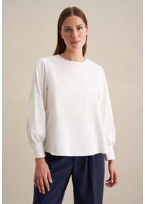 Seidensticker Damen Shirtbluse "Schwarze Rose", weiß, Gr. 38, unifarben, 97% Baumwolle 3% Elastan, Blusen, Langarm Rundhals Uni