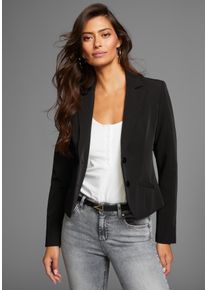 Melrose Damen Kurzblazer, schwarz, feminin, Gr. 42, unifarben, Web, Obermaterial: 95% Polyester, 5% Elasthan. Futter: 100% Polyester, Blazer