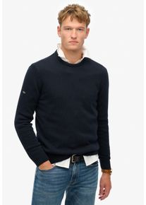 Superdry Herren Strickpullover "COTTON CLASSICS KNIT CREW", blau, modisch, Gr. XXXL, meliert, Strick, Obermaterial: 100% Baumwolle, Pullover