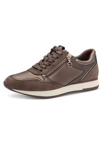 Tamaris Damen Plateausneaker, Gr. 36, braun, Lederimitat, Textil, sportlich, Schuhe, Freizeitschuh, Halbschuh, Schnürschuh mit dezenten