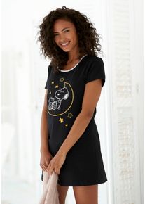 PEANUTS Damen Sleepshirt, Gr. 32, bunt, Single Jersey, Obermaterial: 100% Baumwolle, bedruckt, feminin, Kleider, mit Snoopy Druckmotiv