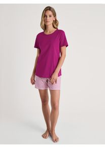 Calida Damen Shorty "Marine Dreams", Gr. L, lila, Obermaterial: 100% Baumwolle, casual, Homewear-Sets, Bequeme Schnittform