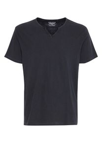 Blend Herren T-Shirt "BHAshton split neck tee", schwarz, modisch, Gr. M, unifarben, Single Jersey, Obermaterial: 100% Baumwolle, Shirts