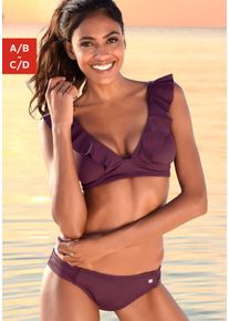 JETTE Damen Triangel-Bikini, rot, Gr. 34, Polyamid, Bikini-Sets, mit Volant