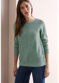 Cecil Damen Strickpullover, grün, casual, Gr. XXL, meliert, Strick, Obermaterial: 60% Baumwolle, 40% Polyester, Pullover, mit Struktur