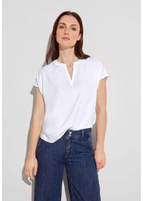 Street One Damen Kurzarmbluse, weiß, casual, Gr. 44, unifarben, Stoff, 100% Viskose, Blusen, aus softer Viskose