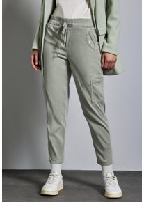 Street One Damen Stoffhose, grün, casual, Gr. 42, unifarben, Stoff, 60% Lyocell, 37% Baumwolle, 3% Elasthan, Hosen, im Loose Fit