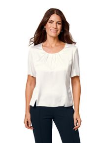 Damen Shirtbluse "HERMANN LANGE Collection Blusenshirt Sophie", weiß, Gr. 40, HERMANN LANGE Collection, 100% Polyester, Blusen