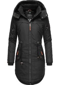 Marikoo Damen Wintermantel "Kamii", schwarz, modisch, Gr. S, Oberstoff: 100% Nylon, Futter: 100% Polyester, Wattierung: 100% Polyester, Ärmelfutter: