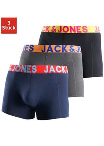 Jack & Jones JACK & JONES Herren Boxer "JACCRAZY SOLID", Gr. XL, blau, Jersey, Obermaterial: 95% Baumwolle, 5% Elasthan, unifarben mit Farbeinsatz, Unterhosen,