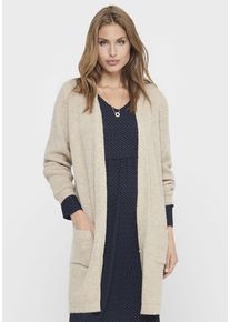 Only Damen Strickjacke "ONLJADE L/S CARDIGAN KNT NOOS", grau, modisch, Gr. S, meliert, unifarben, Strick, Rippstrick, Obermaterial: 81% Polyacryl,