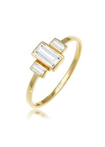 Elli Premium Damen Verlobungsring "Verlobungsring Topas Weiß 375 Gelbgold", 58mm, Gelbgold 375, 1.5mm, gold, Gelbgold 375, Fingerringe