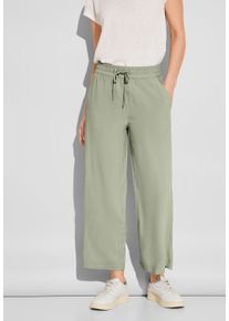 Street One Damen Culotte, grün, casual, Gr. 44, unifarben, Stoff, 100% Viskose, Hosen, Elastikbund mit Tunnelzug