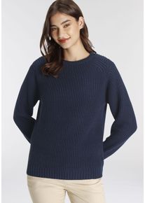 AJC Damen Strickpullover, blau, casual, Gr. 36, unifarben, clean, Grobstrick, Obermaterial: 50% Baumwolle, 50% Polyacryl, Pullover, in schöner