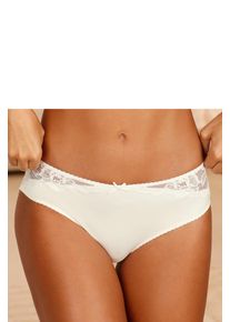 Lascana Damen Tanga "Vittoria", Gr. 32, beige, Obermaterial: 90% Polyamid, 10% Elasthan, Unterhosen, mit Spitzeneinsätzen