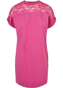 Urban Classics Damen Shirtkleid "Urban Classics Damen Ladies Lace Tee Dress", lila, klassisch, Gr. M, unifarben, 95% Baumwolle, 5% Elasthan, Kleider