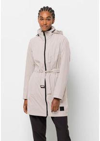 Jack Wolfskin Damen Regenmantel "NORDEN PORT COAT W", grau, Gr. XS, OBERSTOFF: 100% POLYAMID Futter: 100% POLYESTER, Mäntel