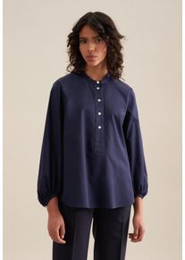 Seidensticker Damen Klassische Bluse "Schwarze Rose", blau, Gr. 38, unifarben, 100% Baumwolle, Blusen, Langarm Kragen Uni