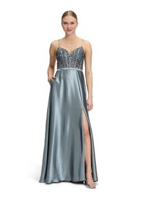 Vera Mont Damen Abendkleid "Vera Mont Abendkleid mit Stickerei", grau, festlich, Gr. 40, Satin, Obermaterial: 95% Polyester, 5% Elasthan. Futter: