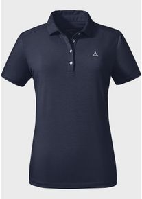 Schöffel SCHÖFFEL Damen Poloshirt "CIRC Polo Shirt Tauron L", blau, sportlich, Gr. 46, Oberstoff: 100% Polyester, Shirts