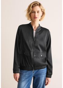 Cecil Damen Kurzjacke, schwarz, casual, Gr. M, glänzend, Stoff, Obermaterial: 55% Polyester, 45% Viskose; Futter: 100% Polyester, Jacken, bestehend