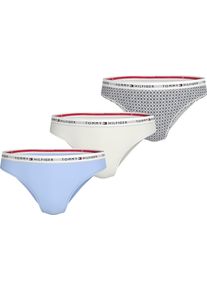 Damen Bikinislip "3 PACK BIKINI (EXT. SIZES)", Tommy Hilfiger Underwear, Gr. XSsweet blau, flower foulard, ivory, Jersey, Obermaterial: 95%
